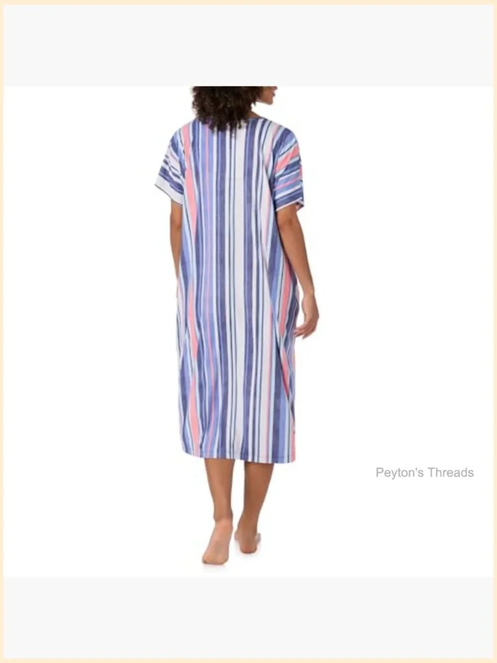 Midi Caftan Dolman Sleeve Stretch Jersey Pockets Sleep Lounge